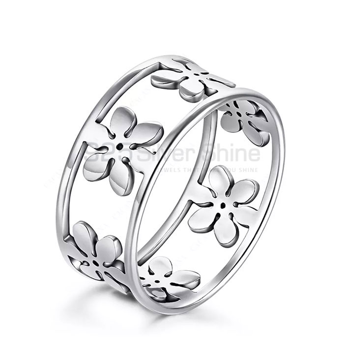 Handmade Perfect Flower Band Ring In Sterling Silver FWMR245