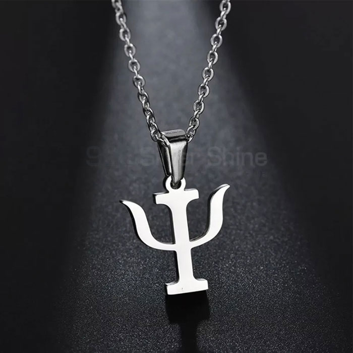 Handmade Psi Symbol Necklace In Sterling Silver SMMN558