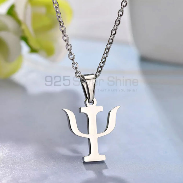 Handmade Psi Symbol Necklace In Sterling Silver SMMN558_0