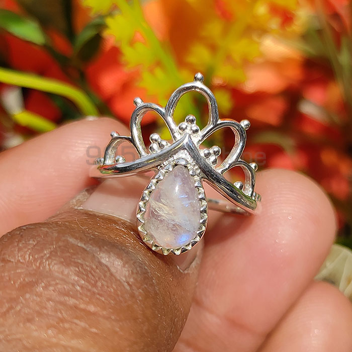 Handmade Rainbow Moonstone Ring In Sterling Silver SSR42_2