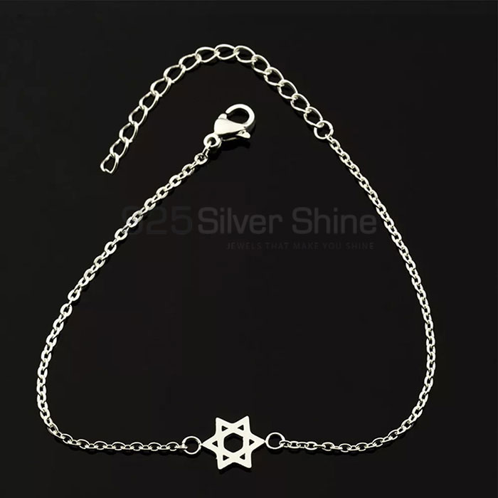 Handmade Single Star Charm Bracelet In 925 Silver STMR472