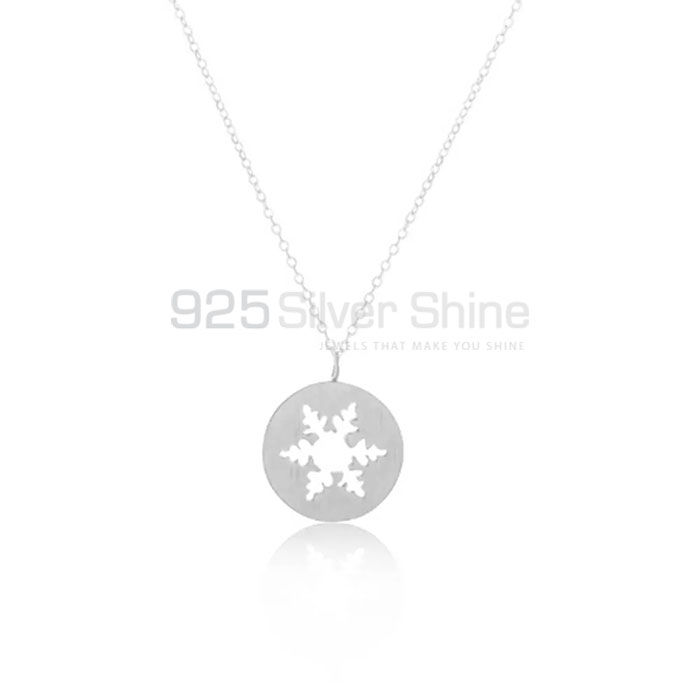 Handmade Snow Minimalist Necklace In Solid Silver SNMN453