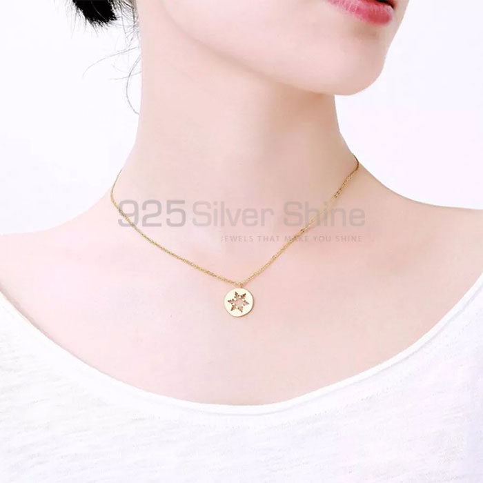 Handmade Snow Minimalist Necklace In Solid Silver SNMN453_1