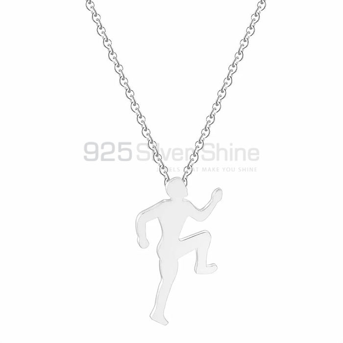 Handmade Sports Charms 925 Sterling Silver Runner Necklace SPMN460