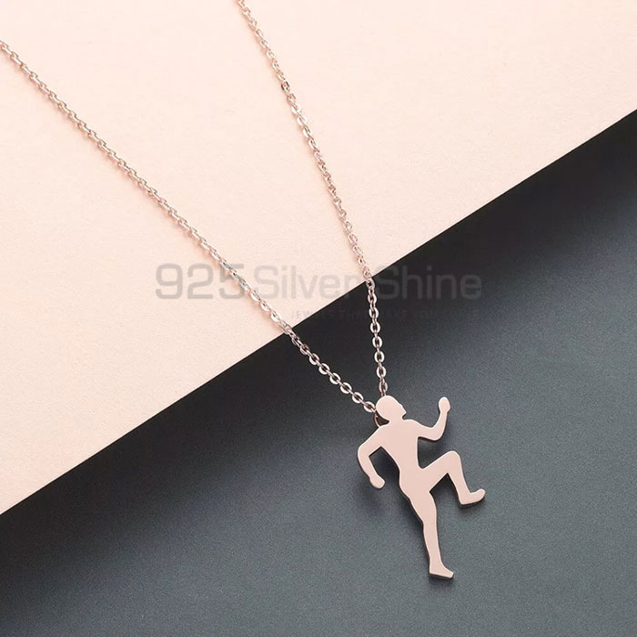 Handmade Sports Charms 925 Sterling Silver Runner Necklace SPMN460_1