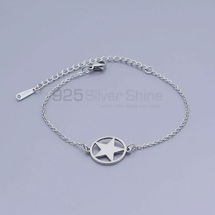 Handmade Star Charm Adjustable Chain Bracelet In Silver STMR474