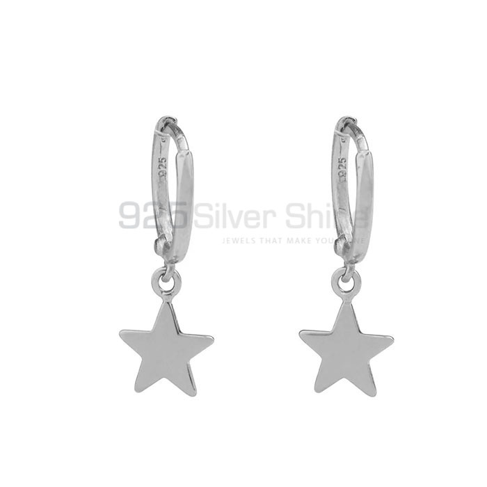 Handmade Star Charm Mini Hoop Earring In 925 Silver STME488
