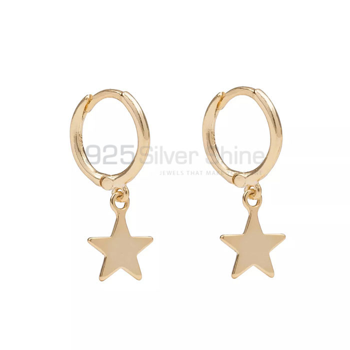 Handmade Star Charm Mini Hoop Earring In 925 Silver STME488_0