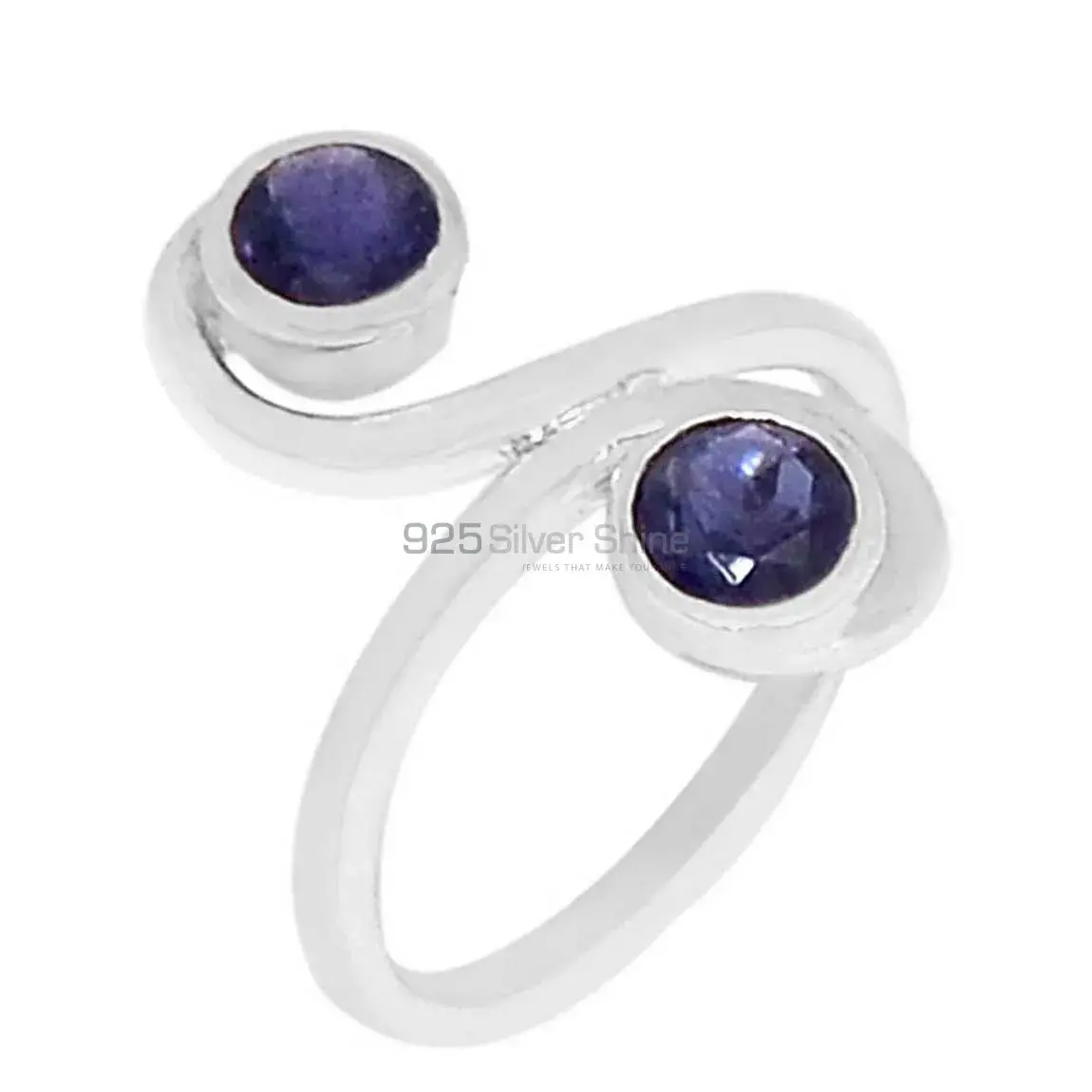 Handmade Sterling Silver Faceted Iolite Gemstone Ring Jewelry 925SR2310