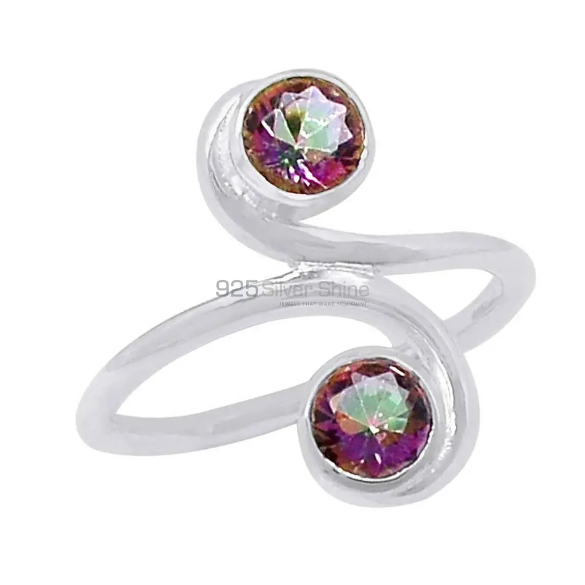 Handmade Sterling Silver Mystic Topaz Gemstone Ring Jewelry 925SR2311