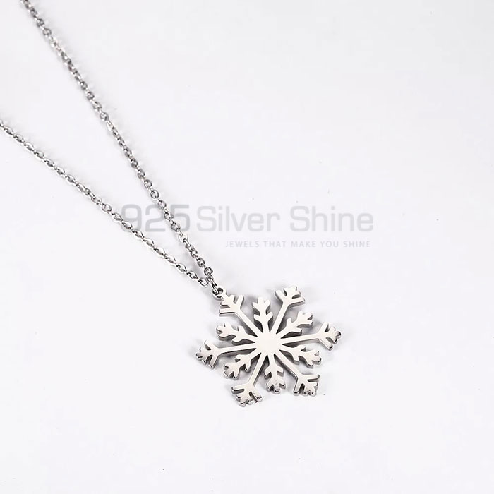 Handmade Sterling Silver Snowflake Pendant For Women's SNMP457