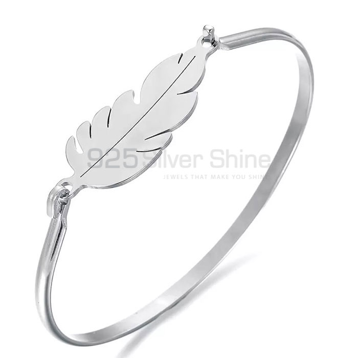 Handmade Style Flower Minimalist Sterling Silver Bangle FWMB181