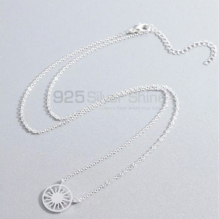 Handmade Sun Flower Sterling Silver Charm Necklace MOMN394