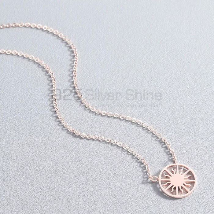 Handmade Sun Flower Sterling Silver Charm Necklace MOMN394_2