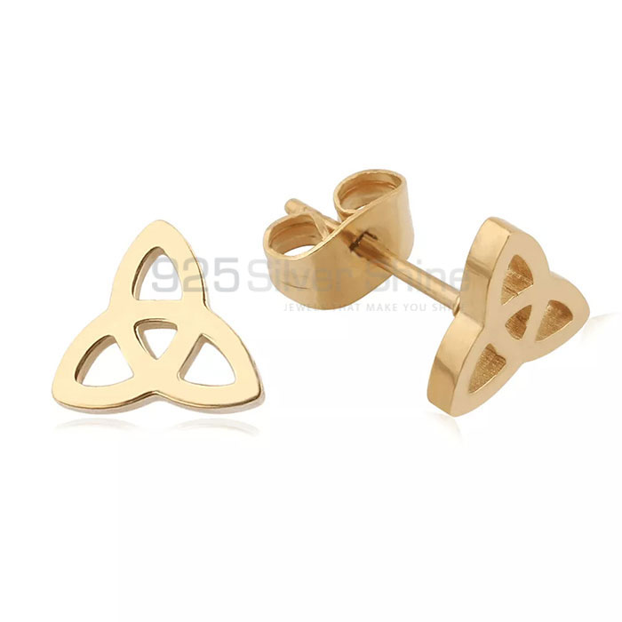 Handmade Triangle Celtic Knot Stud Earring In 925 Silver SMME554
