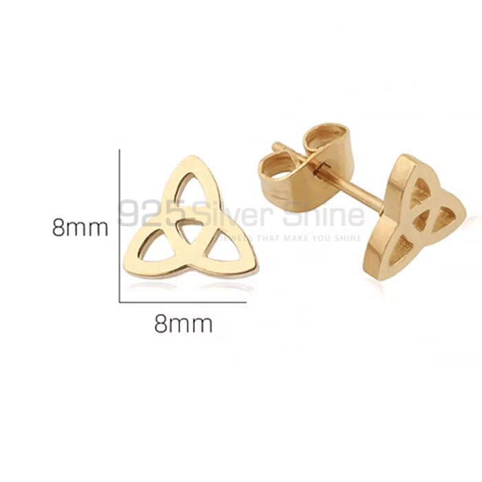 Handmade Triangle Celtic Knot Stud Earring In 925 Silver SMME554_0