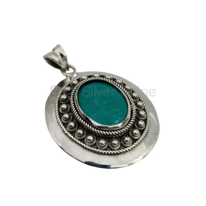 Handmade Turquoise Gemstone Pendant In Sterling Silver 925NSP28