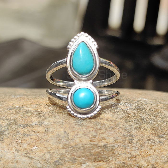Stunning Turquoise Gemstone Ring In 925 Sterling Silver Jewelry SSR89-2
