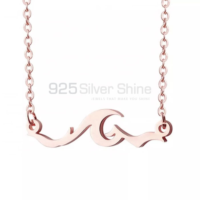 Handmade Water Wave Charm Necklace In 925 Sterling Silver WWMN639_1
