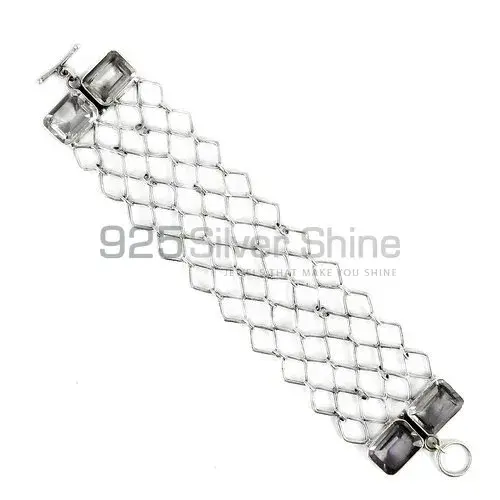 Handmade Wire 925 Silver Bracelets In Smoky Quartz Gemstone 925SB340