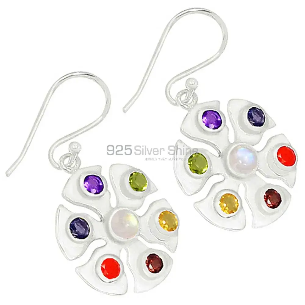 Healing Chakra Jewelry With Sterling Silver Gemstone Earring 925CE07