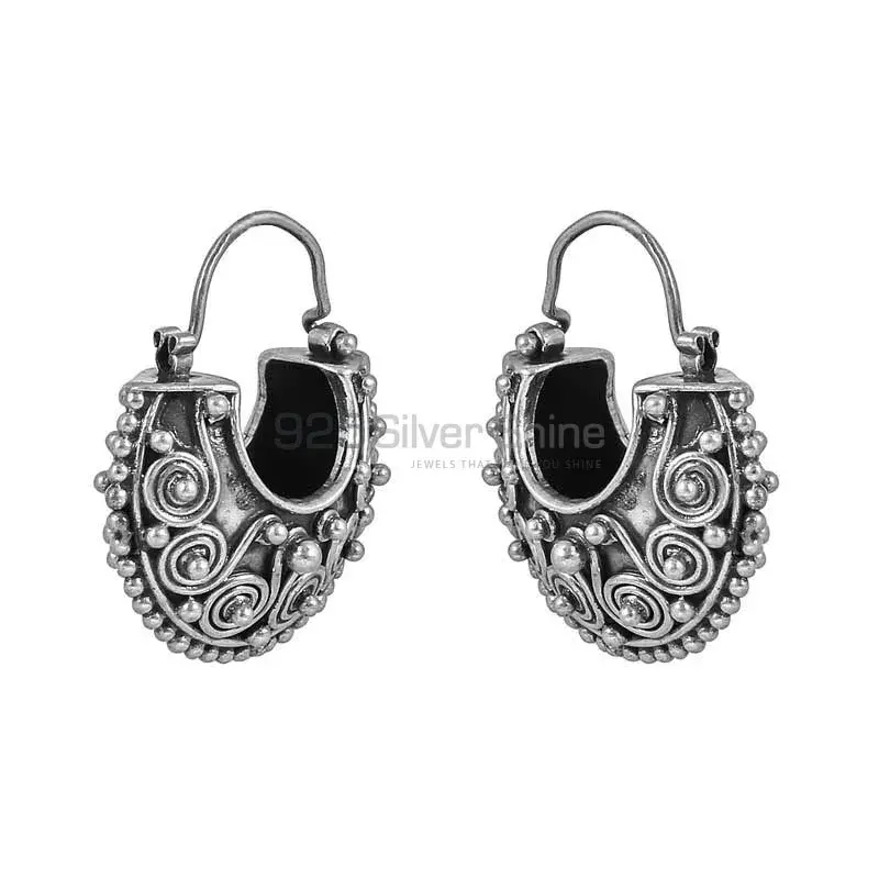 Heard Work 925 Sterling Silver Plain Earring Jewelry 925SE150_1