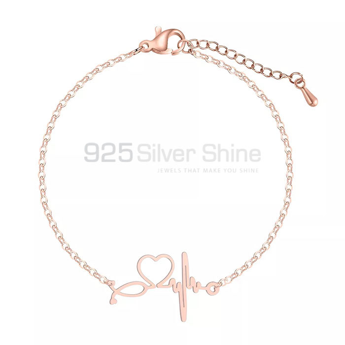 Heart Beat Minimalist Sterling Silver Chain Bracelet HBMB314_0
