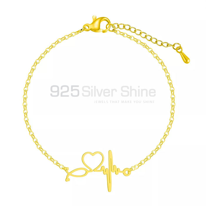 Heart Beat Minimalist Sterling Silver Chain Bracelet HBMB314_1