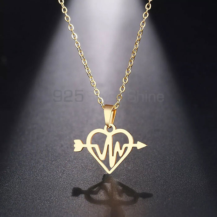 Heart Design 925 Silver Heart Beat Necklace HBME319
