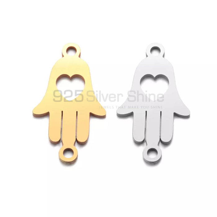 Heart Hamsa Charm Pendant In Sterling Silver HMMN313