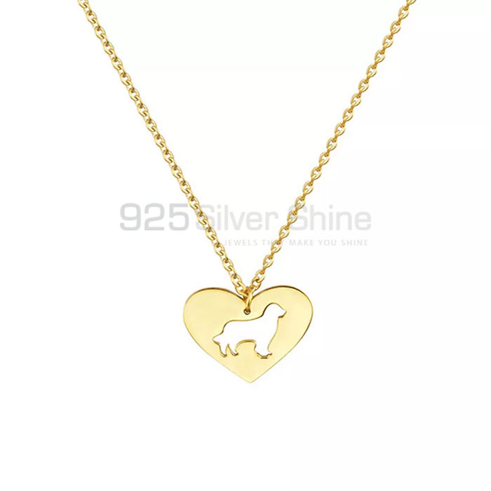 Heart Pit Bull Necklace, Animal Minimalist Necklace In 925 Sterling Silver AMN108