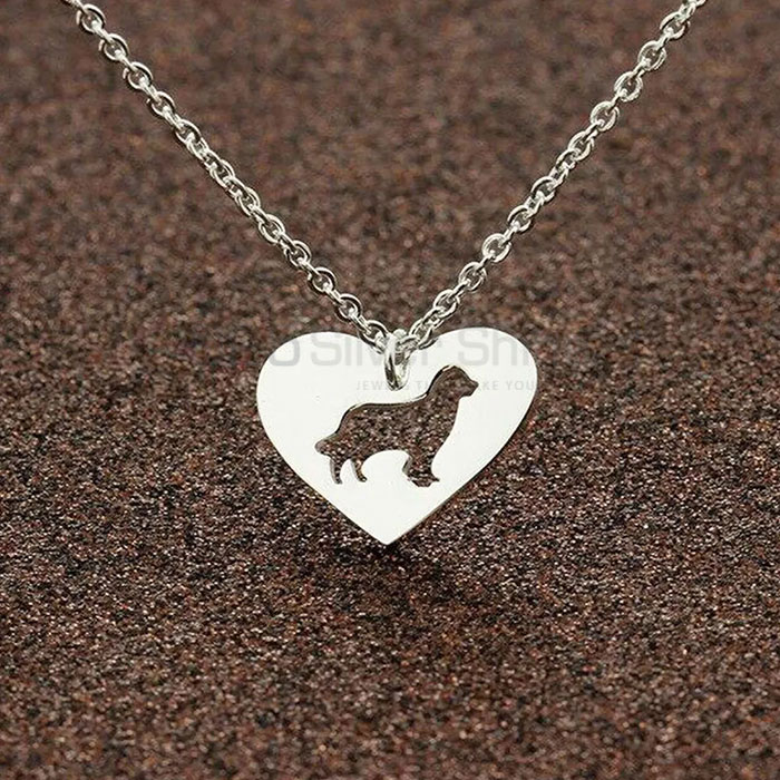 Heart Pit Bull Necklace, Best Quality Animal Minimalist Necklace In 925 Sterling Silver AMN108_1