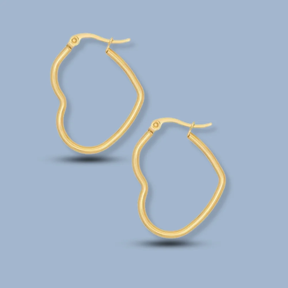 Heart Shape 925 Sterling Silver irregular hoop earring 925SHE102