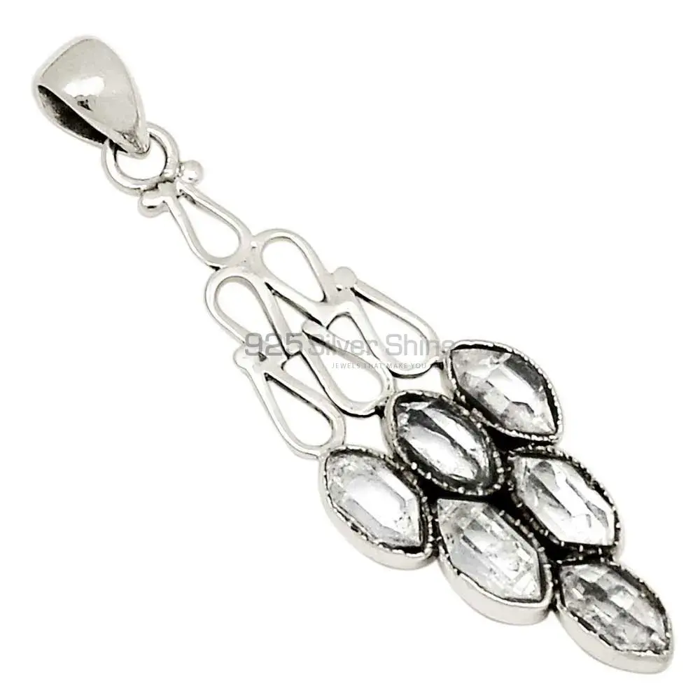 Herkimer Gemstone Pendants In 925 Fine Silver Jewelry 925SP116-3_0