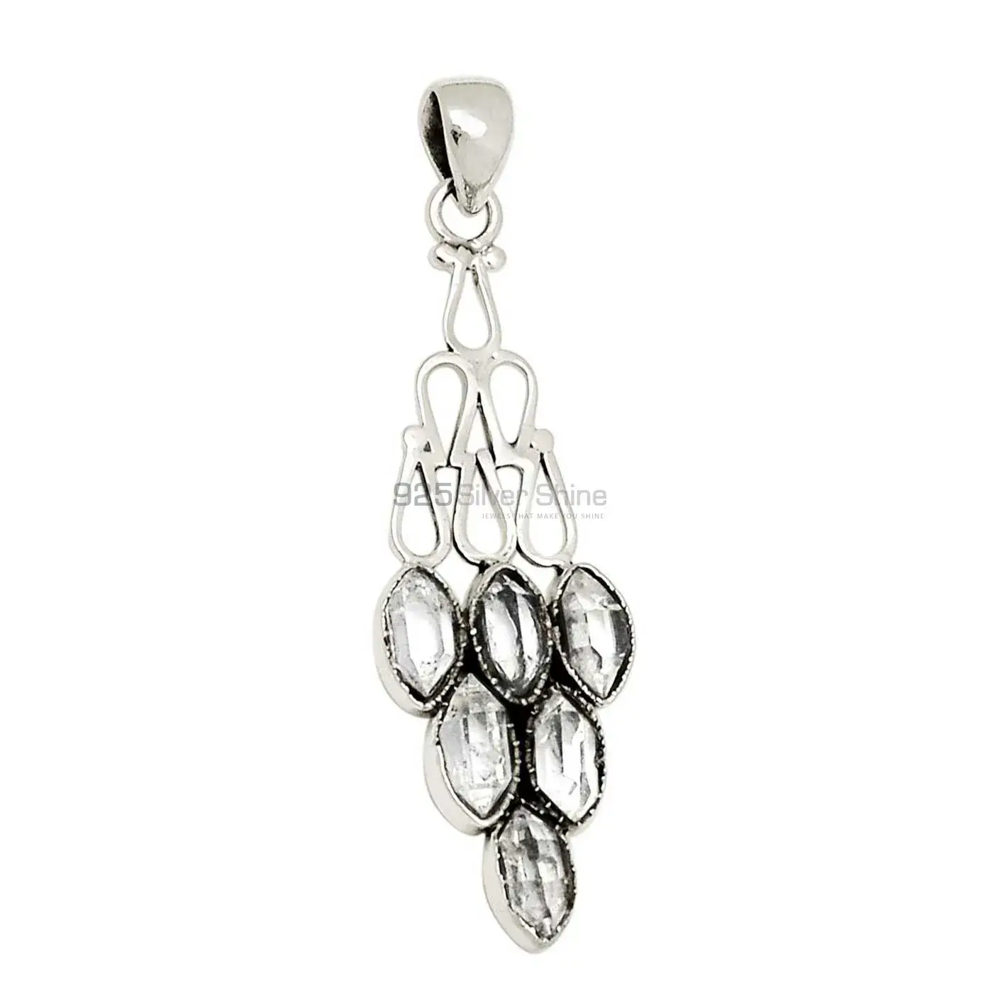 Herkimer Gemstone Pendants In 925 Fine Silver Jewelry 925SP116-3_1