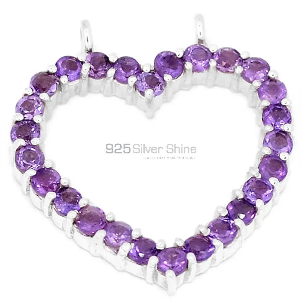 925 Fine Silver Pendants In Amethyst Gemstone Jewelry 925SP271-1_0