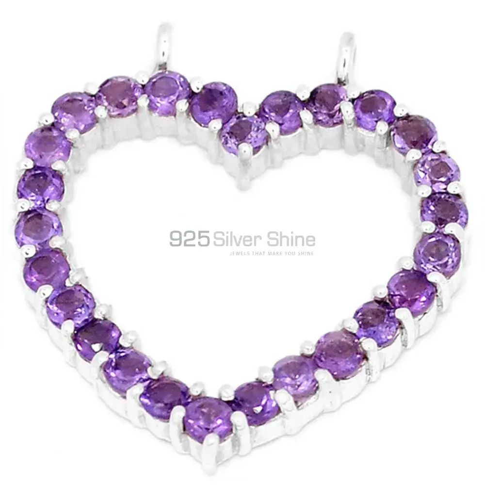 925 Fine Silver Pendants In Amethyst Gemstone Jewelry 925SP271-1_1