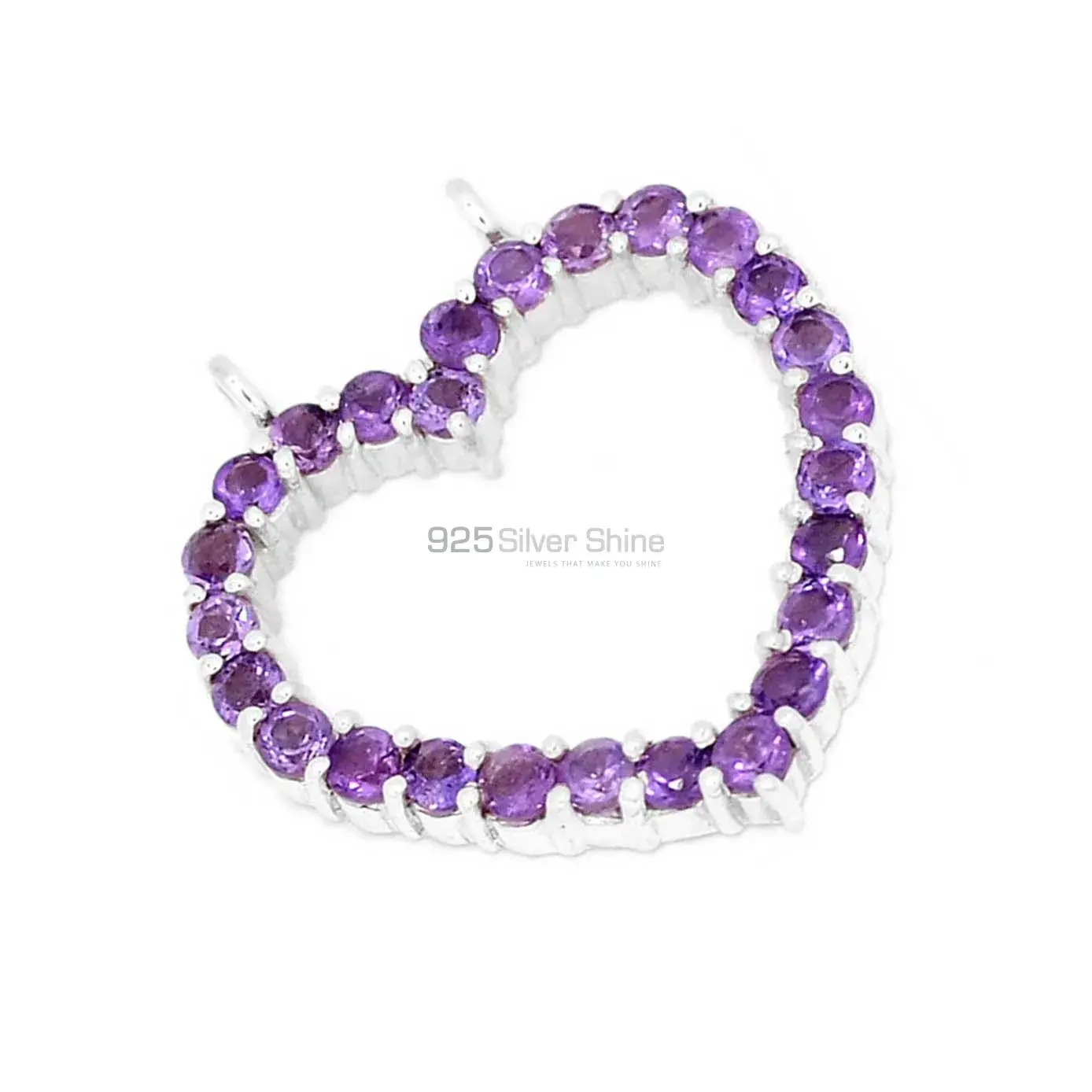 925 Fine Silver Pendants In Amethyst Gemstone Jewelry 925SP271-1_2