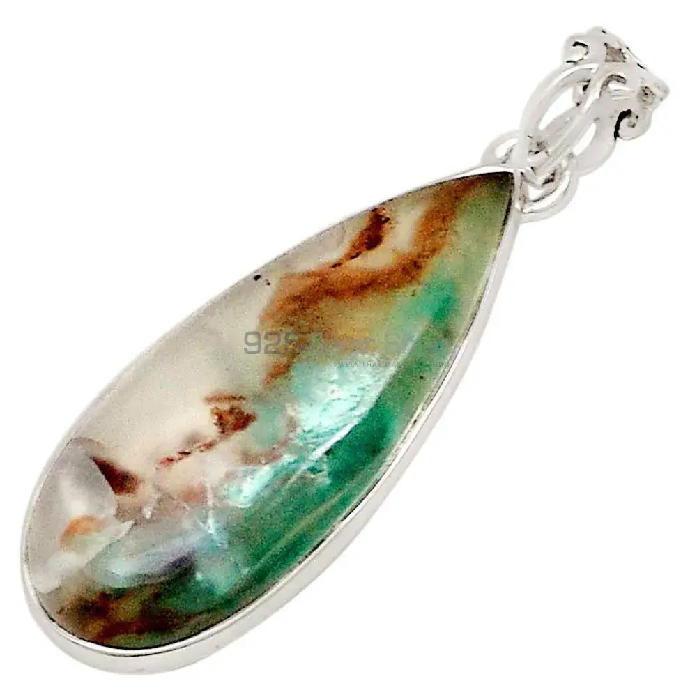 High Quality 925 Fine Silver Pendants Suppliers In Chrysoprase Gemstone Jewelry 925SP195_0