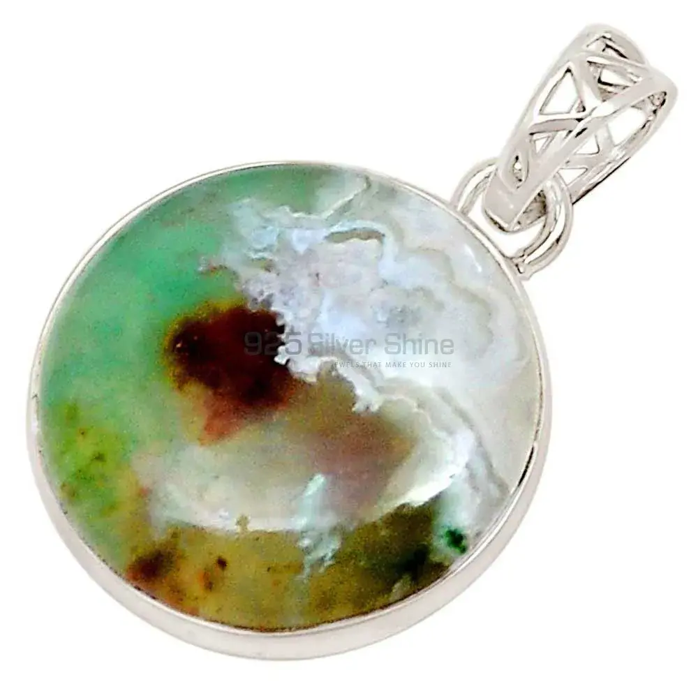 High Quality 925 Fine Silver Pendants Suppliers In Chrysoprase Gemstone Jewelry 925SP195_6