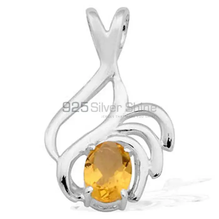 High Quality 925 Fine Silver Pendants Suppliers In Citrine Gemstone Jewelry 925SP1530