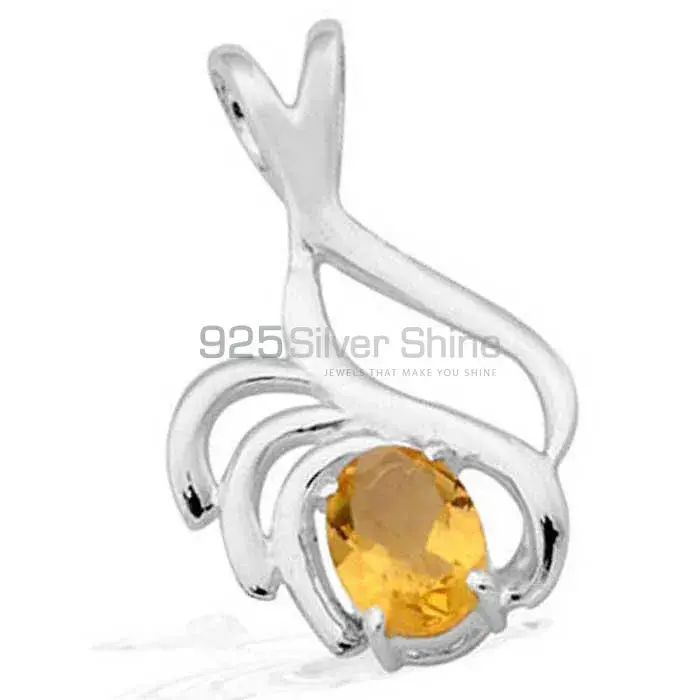 925 Fine Silver Pendants In Citrine Gemstone Jewelry 925SP1530_0