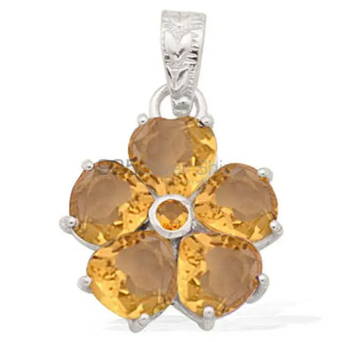 High Quality 925 Fine Silver Pendants Suppliers In Citrine Gemstone Jewelry 925SP1580