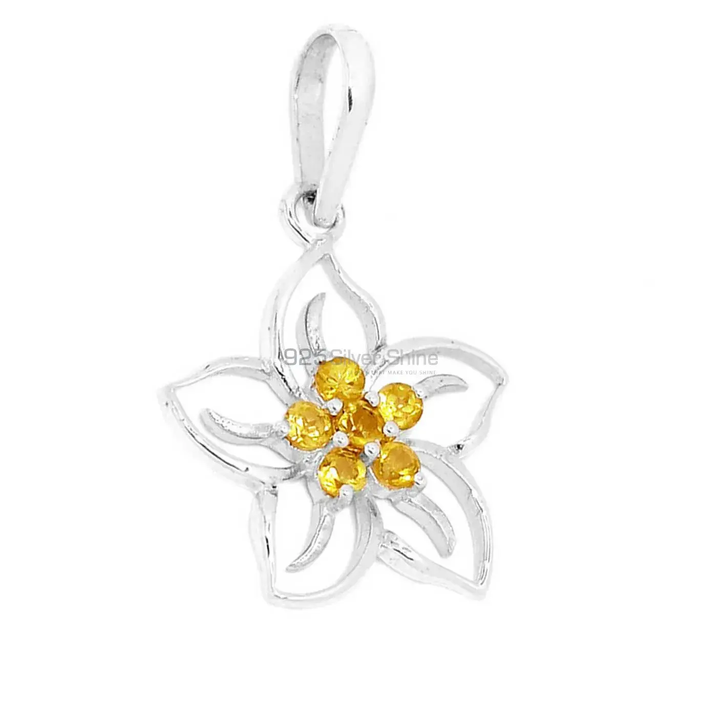 925 Fine Silver Pendants In Citrine Gemstone Jewelry 925SP291-5_1