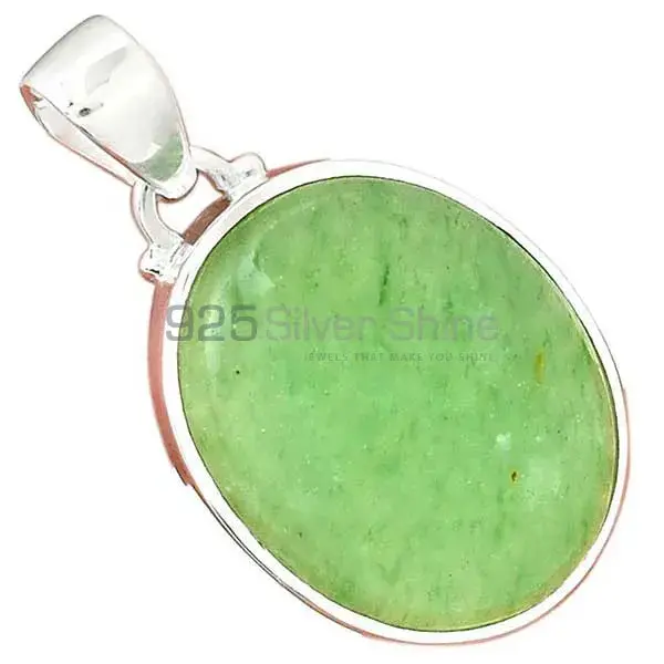 High Quality 925 Fine Silver Pendants Suppliers In Green Aventurine Gemstone Jewelry 925SP157