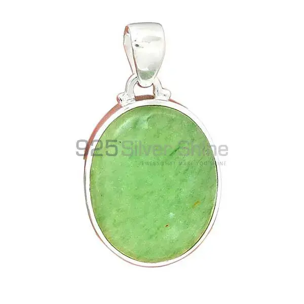 High Quality 925 Fine Silver Pendants Suppliers In Green Aventurine Gemstone Jewelry 925SP157_0