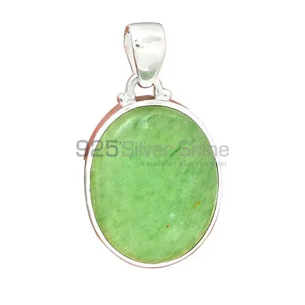925 Fine Silver Pendants In Green Aventurine Gemstone Jewelry 925SP157_1