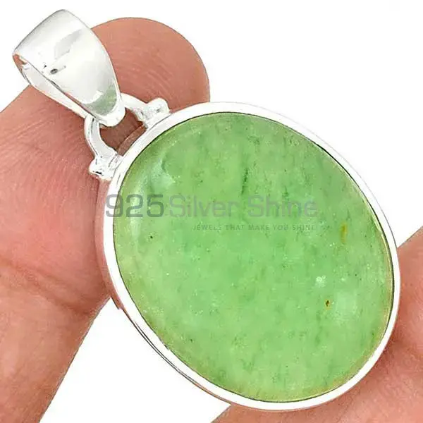 High Quality 925 Fine Silver Pendants Suppliers In Green Aventurine Gemstone Jewelry 925SP157_1