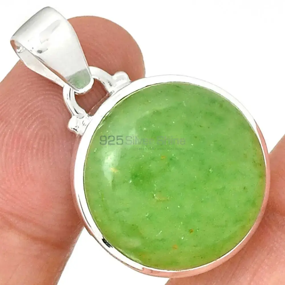 High Quality 925 Fine Silver Pendants Suppliers In Green Aventurine Gemstone Jewelry 925SP157_4