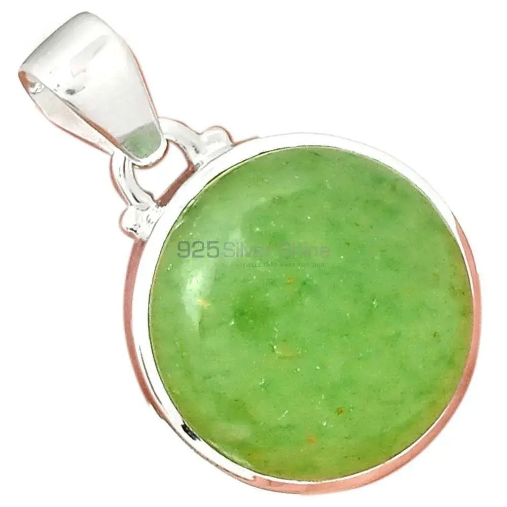 High Quality 925 Fine Silver Pendants Suppliers In Green Aventurine Gemstone Jewelry 925SP157_5